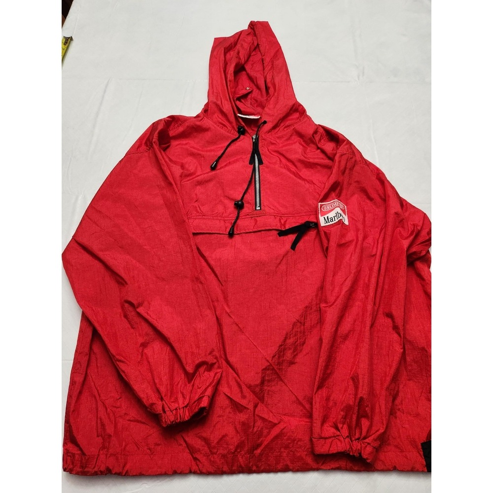 Vintage Marlboro‎ Unlimited Jacket Mens Large Hooded Nylon Pullover Windbreaker